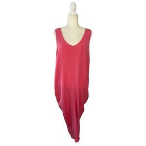 Zara hot pink sleeveless flowing voluminous maxi dress - M